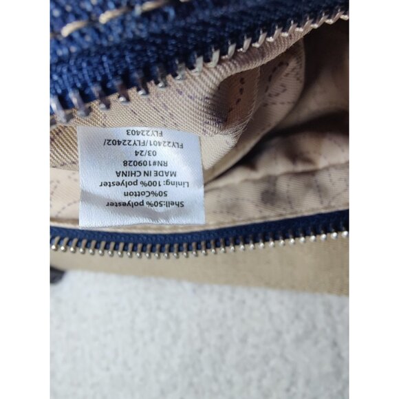 True Religion Semi-Circle Denim Crossbody Hobo Bag Purse Dark Wash NWOT - Picture 6 of 9